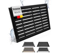 BOMOE paillasson en Aluminium Porte Principale avec Caoutchouc résistant | 50x80cm anthracite collecteur de saleté intérieur caoutchuc Pluie gratte-pieds essuie-pieds exterieur tapis entree AluGant