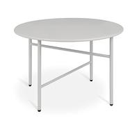 BOMOE Petite Table Basse de Jardin extérieur en métal Plateau Anti-Rayures | Ø53cm gris clair d'appoint stable légère indoor outdoor balcon terrasse chambre Exterieur ronde mobilier meuble Finn