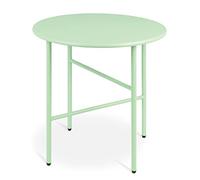 BOMOE Petite Table Basse Jardin extérieur en métal Plateau Anti-Rayures | Ø44cm menthe stable légère indoor outdoor balcon terrasse chambre appoint ronde d'appoint Finn