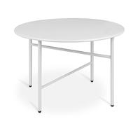 BOMOE Petite Table Basse Jardin extérieur en métal Plateau Anti-Rayures | Ø53cm blanc stable légère indoor outdoor d'appoint balcon terrasse chambre Exterieur ronde mobilier Finn