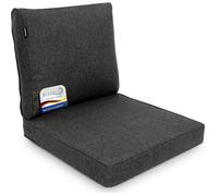 bomoe Premium Lot de 2 Coussins Jardin Assise 60x60 cm & Dossier 60x60 cm - Anthracite- Ilano