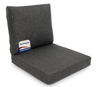 BOMOE Premium Lot de 2 Coussins Jardin Assise et Dossier Protection UV Banc | 60x60cm anthracite confortable coussin salon de exterieur pour fauteuil chaise Lavable mobilier ilano