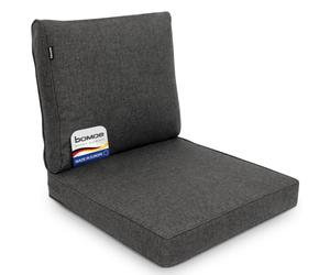 BOMOE Premium Lot de 2 Coussins Jardin Assise et Dossier Protection UV Banc | 70x70cm anthracite confortable coussin salon de exterieur pour fauteuil chaise Lavable housse outdoor mobilier ilano