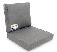 BOMOE Premium Lot de 2 Coussins Jardin Protection UV Lavable pour Fauteuil | Assise 60x60cm dossier gris clair confortable coussin salon de exterieur Banc Chaise ilano