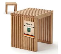 BOMOE Tabouret à Lattes en Bois chêne Massif FSC® pour Cuisine et Salle | 45x33x43cm stable durable pour couloir vestiaire ou ranger les chaussures Certifié Bains Eichberg