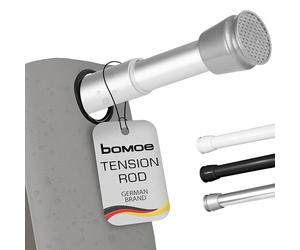 Bomoe tringle rideau de douche extensible sans perçage aluminium salle bain | 140-260cm télescopique de baignoire vêtements Barre Antidérapante pince serrage vis Neptun