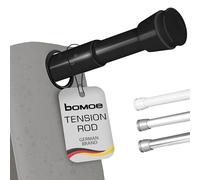 Bomoe tringle rideau de douche extensible sans perçage télescopique salle | 140-260cm noir antidérapante de bain baignoire vêtements Barre Aluminium pince réglable continu percer Neptun