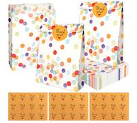 Bomtop 30 Pièces Sachet Anniversaire Enfant avec 36 Autocollants, Sachet Bonbon Anniversaire Garcon et Filles, Pochette Cadeau, Sacs Cadeau en Papier pour d'anniversaire, Mariage, Noël, Party, Fêtes
