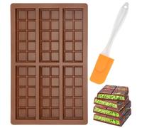 Bomtop Moule Tablette Chocolat, Moule Silicone de 6 Cavités + 1 Grattoir, DIY Antiadhésifs moule pour Faire du Chocolat, Gaufres, Gelée, Bonbon