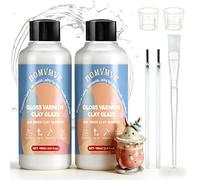 BOMVMVE 200ml Vernis Argile Autodurcissante, Vernis Brillant | pour la Peinture en Acrylique, Vernis à l'argile pour Séchage à l'air Libre, Protection Anti-Rayures ( Glaçure Brillante)