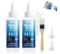 BOMVMVE Colle Mosaique, 200ml Colle pour Verre Mosaïque, Transparent Colles à Mosaïques, Imperméable à L'eau Transparente, pour le Verre, la Céramique, le Plastique et Autres Surfaces