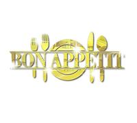 Bon Appetit Autocollants muraux 3D en acrylique pour cuisine, cuillère, fourchette, couteau, autocollant mural amovible pour cuisine, décoration murale pour table de salle à manger, café (doré)