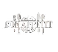 Bon Appetit Autocollants muraux 3D en acrylique pour cuisine, cuillère, fourchette, couteau, autocollant mural amovible pour cuisine, décoration murale pour table de salle à manger, café (argent)