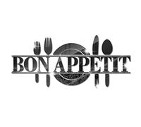 Bon Appetit Autocollants muraux 3D en acrylique pour cuisine, cuillère, fourchette, couteau, autocollant mural amovible pour cuisine, décoration murale pour table de salle à manger, café(noir)