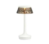 Bon Jour Unplugged Bordlampe Hvid Krop Og Røgfarvet Skærm