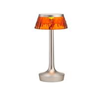 Bon Jour Unplugged Bordlampe Mat Krom Krop Og Rav Skærm