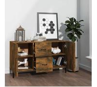 ""Bon plan"" Buffet bahut vaisselier - JILI HOT - Buffet chêne fumé 100x36x60cm - Bois d'ingénierie - commode Salon/Cuisine