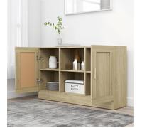 ""Bon plan"" Buffet bahut vaisselier - JILI HOT - Buffet Chêne sonoma 120x30,5x70cm - Bois d'ingénierie - commode Salon/Cuisine