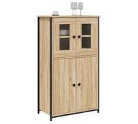 ""Bon plan"" Buffet bahut vaisselier - JILI HOT - Buffet haut chêne sonoma 62x32x106,5cm - Bois d'ingénierie - commode Salon/Cuisine