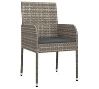 ""Bon plan"" Chaises de jardin - JILI HOT - avec coussins lot de 2 - Résine tressée Gris - 48x55x88cm - Pour Patio/Plage Thome4904520