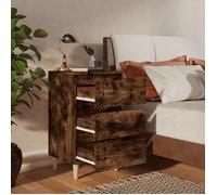 ""Bon plan"" Chevet/Meuble de Rangement - JILI HOT - Table de chevet avec pieds en bois solide Chêne fumé 40x35x69cm - Pour Chambre