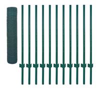 ""Bon plan"" Grillage Volaille, Clôture - JILIHOT - Clôture en grillage métallique avec poteaux Acier 25x0,75m Vert - Pour jardin