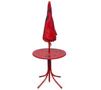 ""Bon plan"" Jeu de bistro avec parasol pour enfants - 3 pcs - JILI HOT - Table + 2 chaises - Rouge - Pour Jardin/terrasse