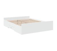 ""Bon plan""Lit 2 places Blanc - 160x200 cm - LEMON® - Cadre de lit avec tiroirs - sans matelas - blanc 160x200 cm 6287198