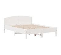""Bon plan""Lit 2 places Blanc - 160x200 cm - LEMON® - Cadre de lit - sans matelas - blanc 160x200 cm - Bois de - Pin massif 9578285