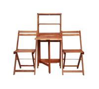 ""Bon plan"" Mobilier de bistro pliable - 3 pcs - JILI HOT - Table + 2 chaises - - Bois d'acacia solide - Pour Jardin/terrasse