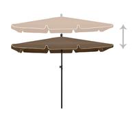 ""Bon plan"" Parasol de jardin Imperméable - JILI HOT - UV Protection - avec mât 210x140cm Taupe - Pour Terrasse/Balcon Thome7914372