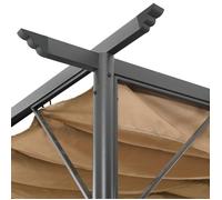""Bon plan"" Pergola/Tonnelle/Arche - JILI HOT - Pergola avec toit rétractable taupe 3x3 m acier 180 g/m² Thome2660192