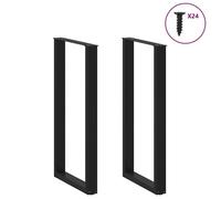 ""Bon plan"" Pied Meuble - JILI HOT - Pieds de table basse forme de U 2 pcs noir 60x(110-111)cm acier Thome5933954