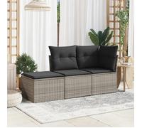 ""Bon plan"" Pouf Tabouret de Terrasse - JILI HOT - Tabouret de jardin avec coussin gris 55x55x37cm - Résine tressée Thome8553783