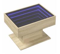 ""Bon plan"" Table basse/table d'appoint - JILI HOT - avec LED chêne sonoma 70x50x45cm - Bois d'ingénierie - Pour salon Thome9128654
