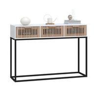 ""Bon plan"" Table console - JILI HOT - Console Meuble Entrée - blanc 105x30x75cm - Bois d'ingénierie et fer - Pour salon