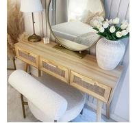 ""Bon plan"" Table console - JILI HOT - Console Meuble Entrée - Marron 105x30x75cm - Bois massif pin/rotin naturel - Pour salon