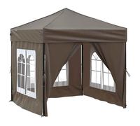 ""Bon plan""Tente de réception Anti-UV - Chapiteau/Tonnelle - pliable avec parois Taupe 2x2 m FR73492008342