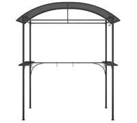 ""Bon plan"" Tonnelle - JILI HOT - Chapiteau et Pavillon Gazebo BBQ et étagères latérales anthracite 220x115x230cm acier - Pour