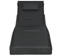 ""Bon plan"" Transat extérieur - JILI HOT - Chaise longue - Résine tressée et textilène Noir - pour camping/jardin Thome5150901