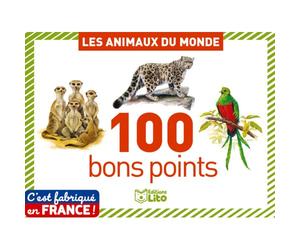 Bon point editions lito animaux du monde texte pedagogique au verso 61x82mm boite 100 unites