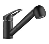 BONADE Robinets de Cuisine à Retrait Noir avec 2 Modes Robinet de Cuisine Extensible Mélangeur de Cuisine en Laiton Chromé Eau Chaude et Froide