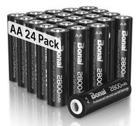 BONAI Piles AA Rechargeables 2800mAh (Lot de 24) - Grand Pack Batterie LR6 NiMH 1,2V Haute Capacité | 1200 Cycles, Idéal pour Gros Consommateurs, Jouets, Manette Xbox, Flash Photo