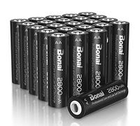BONAI Piles Rechargeables AA 2800mAh, Lot de 24 1.2V Ni-MH Haute Capacité, 1200 Cycles, Faible Auto-Décharge, Pack Économique pour Usage Intensif et Stockage Longue Durée