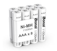 BONAI Piles Rechargeables AAA Lot de 8, 1100mAh 1.2V Ni-MH, Technologie Anti-Fuite & Longue Durée, Faible Auto-décharge, Idéales pour Manettes de Jeu, Souris et Appareils Photo