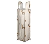 Bonamaison 50% Coton - 50% Polyester Imprimée Numériquement Vin Fourre-Tout Sacs, Sacs à Vin, Pochette Bouteille, Protecteur de Bouteille, Sac de Bouteille, Taille: 31 x 9 Cm