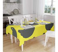 Bonamaison, Anti-moisissure, Séchage Rapide, Résistant aux Taches, Lavable en Machine, 100% Polyester Nappe de Table, Jaune Fluo, fumée, 140 x 160 Cm - Conçu et Fabriqué en Turquie