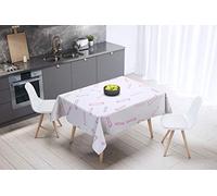Bonamaison, Anti-moisissure, Séchage Rapide, Résistant aux Taches, Lavable en Machine, 100% Polyester Nappe de Table, Motif aléatoire, 140 x 140 Cm - Conçu et Fabriqué en Turquie