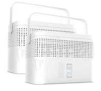 BonAura® AirOne Max Lot de 2 déshumidificateurs sans électricité jusqu'à 33 m² I Ventilation à 360° I Déshumidificateur avec bec verseur et 980 g de granulés I Protection contre les moisissures et les