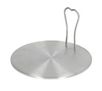 Bonbela Adaptateur pour cuisinière électrique à gaz avec plaque diffuseur de chaleur en acier inoxydable avec poignée anti-brûlure pour casseroles en céramique sans casseroles à induction (16 #)